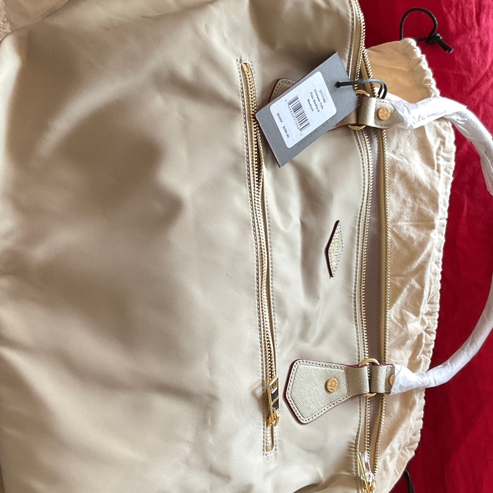 MZ Wallace Cream Tote Bag with Gold Accents